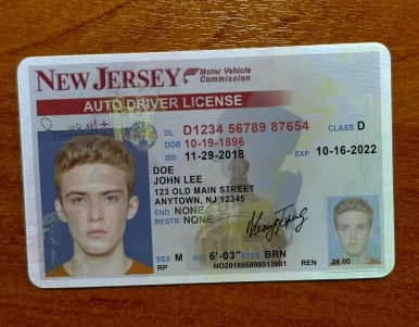 New Jersey Fake Driver License