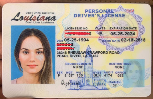 Louisiana Fake Drivers license