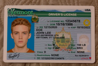 Vermont Fake Drivers License